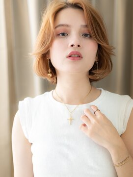 カバーヘア 上尾西口店(COVER HAIR) 韓国風オレンジゴールド小顔ひし形フォルムTd1上尾20代30代40代