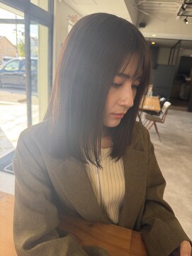 ナンバー(number+) 20代30代40代ベージュ暖色系カラー大人ボブ透明感小顔