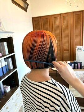 アンブレラカラー×ミニボブ小顔