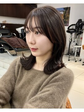 ディフィーノ 赤坂(DIFINO) 大人ガーリーミディアムレイヤーカット/ココアブラウン