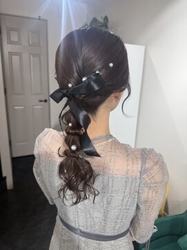 コアブラン 原宿 明治神宮前(CORE blanc) 編みおろし/ポニーテール/ヘアセット/結婚式/卒業式/表参道/原宿