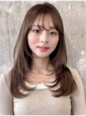 くびれレイヤーカット/ミディアムヘア/シャギー/30代/40代/50代