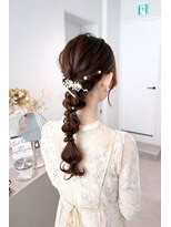 トリッカ シブヤ(TRICCA SHIBUYA) 編みおろし/三つ編みヘア/結婚式ヘア/お呼ばれセット