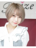 プライズ 錦糸町北口店(prize) ミルクティーカラーショートボブハイトーン錦糸町北口