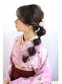 【卒業式　着物×袴アレンジヘアセット】