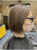 大人可愛い/カット/ダブルカラーハイライト/ボブ