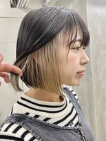 ソーコ 渋谷(SOCO)&nbsp;大人ボブ切りっぱなしボブショートボブインナーベージュ前髪あり