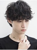 シャドウパーマツイストスパイラル刈り上げマッシュフェザー
