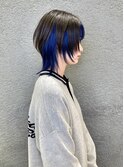 インナーカラー　ウルフカット