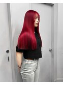 red/赤髪 原色 ワインレッド