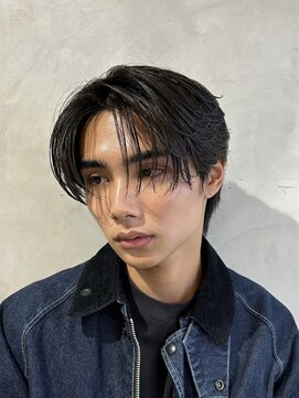 ニコ トウキョウ ロジック(nico TOKYO Logic) フェザーパーマニュアンスパーマメンズセンターパート襟足あり