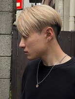 センターパートブリーチダブルカラーフェイスフレーミング