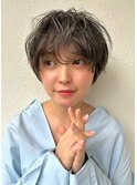 マッシュショート×レイヤーパーマ/シルバーアッシュ小顔p北浦和