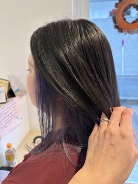 インナーカラー,イヤリングカラー,アッシュパープル,青紫/草加