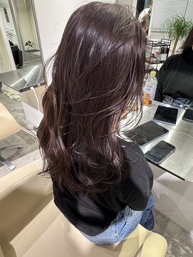 ハッシュカット韓国レイヤーカット白髪ぼかしハイライト30代