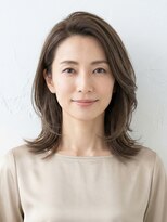 と和 巣鴨 【小顔ひし形】大人ミディアムレイヤー×グレージュ