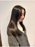 ブラウンカラー 髪質改善 ケアカラー ミディアム ロング