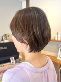 丸みボブ/ショートボブ/レイヤーボブ/白髪ぼかしハイライト