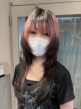 テトラ バイ ネオリーブ 横浜西口店(tetra by neolive) ルーツカラー　デザイン　ピンク×ブラック　レイヤー横浜★