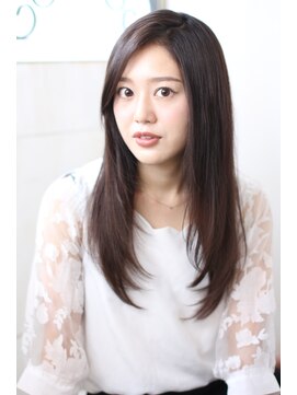 ガランテ(Galante) 極艶縮毛矯正ひし形シルエットロブエアリーグレージュレイヤー