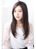 極艶縮毛矯正ひし形シルエットロブエアリーグレージュレイヤー