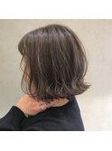 切りっぱなし外ハネボブ×透明感ハイライトグレージュ