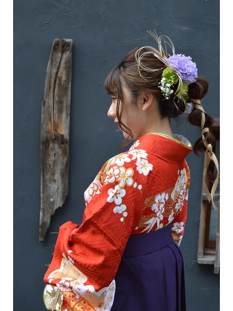 【コトノハ】かわいい着物ヘア成人式卒業式振袖袴ヘア玉ねぎヘア