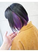 インナーカラーバイオレットボブ