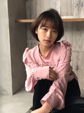 クシュ 所沢東口店(kusyu...) カーキグレージュマッシュショートボブフェザーバング(所沢496)