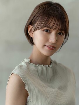 ケアリー 流山おおたかの森(Carelly) 大人かわいい前髪セシルカットココアブラウンフリンジウェーブ