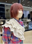 【snuw__hotaru】ブリーチカラー春カラーレッドオレンジボブ