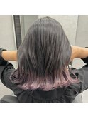 裾カラー/ピンクパール/ラベンダーピンク/毛先だけカラー