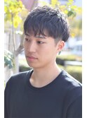 ナチュラルパーマショートマッシュツーブロック