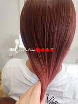 ヘアーリビングリコ 新潟笹口店(hair living Liko)&nbsp;グラデーションカラーで赤髪を楽しむスタイル!
