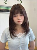 レイヤーカット・オリーブベージュ