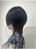 ☆前下がりウルフ+ブルーブラック