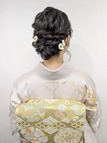 京都ヘアセット着付け専門サロン 夢館 五条店(yumeyakata)&nbsp;黒髪でも映えるルーズなまとめ髪
