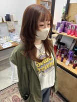 リンダ(LINDA)&nbsp;ロングヘア/マッシュレイヤー/オレンジ[札幌美容室LINDA]