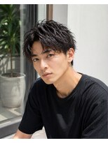 MEN's Baguz MEN'Sカット/ MEN'Sパーマ/ MEN'Sカラー 韓国風濡れ感ウェーブマッシュメンズパーマ束感トレンドスタイル