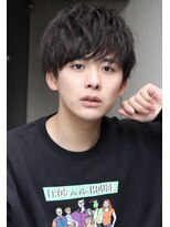 ネイビー(NAVY)&nbsp;ライトパーマで簡単スタイリング！ カリアゲ マッシュ ゆるふわ