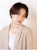 センターパート × 前下がりショート 