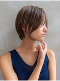 ショートヘア似合わせカットグレージュカラーイメチェン小顔