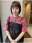 丸みボブ　ツヤ髪　愛されボブ　キュートボブ　オン眉　西田