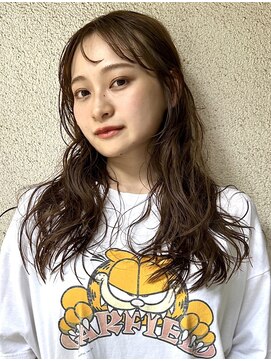 ナループロアオハナ(Nalu pu loa ohana) ロングパーマウェーブパーマゆるめパーマコテ巻き風パーマ