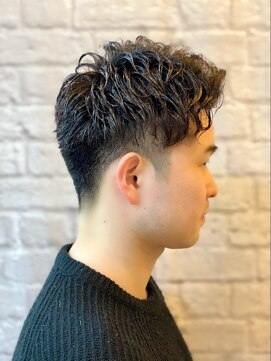 ヘアサロン 銀座マツナガ新宿店(hair salon) メンズパーマ×右パートアップバング【新宿/理容室/バーバー】