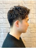 メンズパーマ×右パートアップバング【新宿/理容室/バーバー】