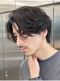 難波ツイストパーマメンズスパイラルパーマフェザーショート色気