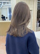 パークレーン アイス イヴェン(park lane ICI yeven)&nbsp;ブリーチなし切りっぱなしボブミディアムレイヤーボブ夏カラー