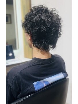 リア(Li'a) メンズスパイラルパーマ+ショートウルフ#ナチュラルスタイル