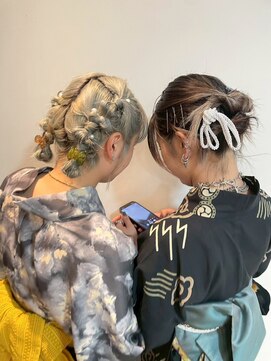 ヘアーブレイス(hair brace) 千葉駅/着物ヘア/大人ガーリー/ダークアッシュ/似合わせカット